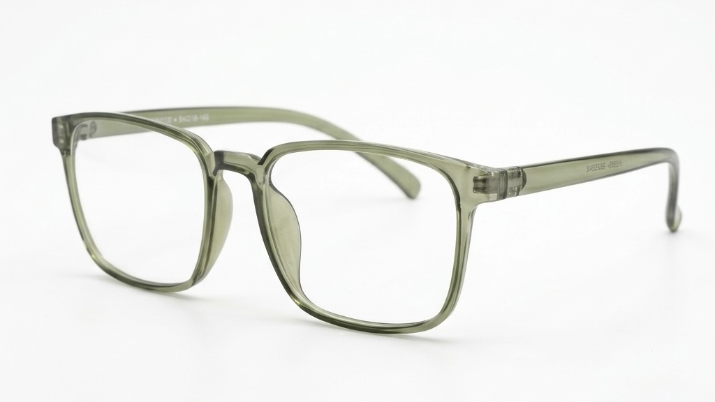 Crystal Olive Modern Square Eyewear