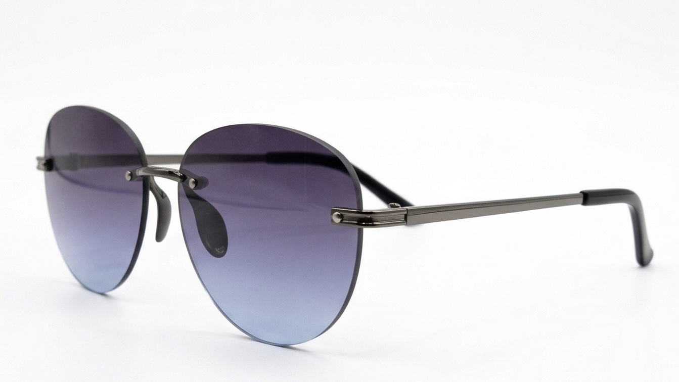 Skyline Gradient: Rimless Oversized Butterfly Sunglasses