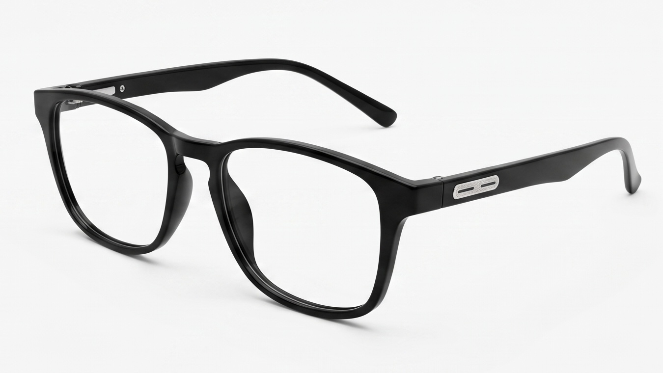 Modern Matte Black Square Eyeglasses