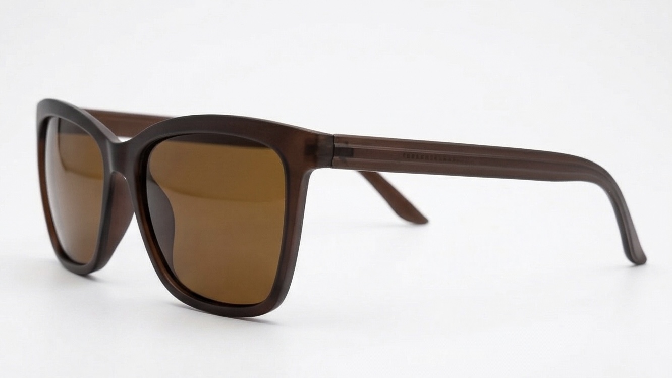 Classic Walnut Polarized Square Sunglasses For Women. 
