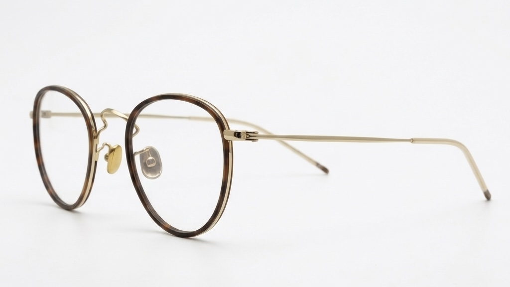 Vintage Elegance: Round Tortoise & Gold Titanium Frames