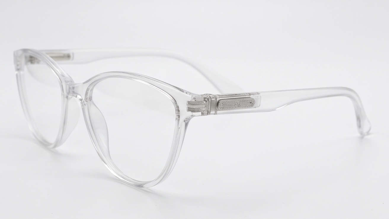 The Crystal Clarity Cat-Eye | Modern Minimalist Frames