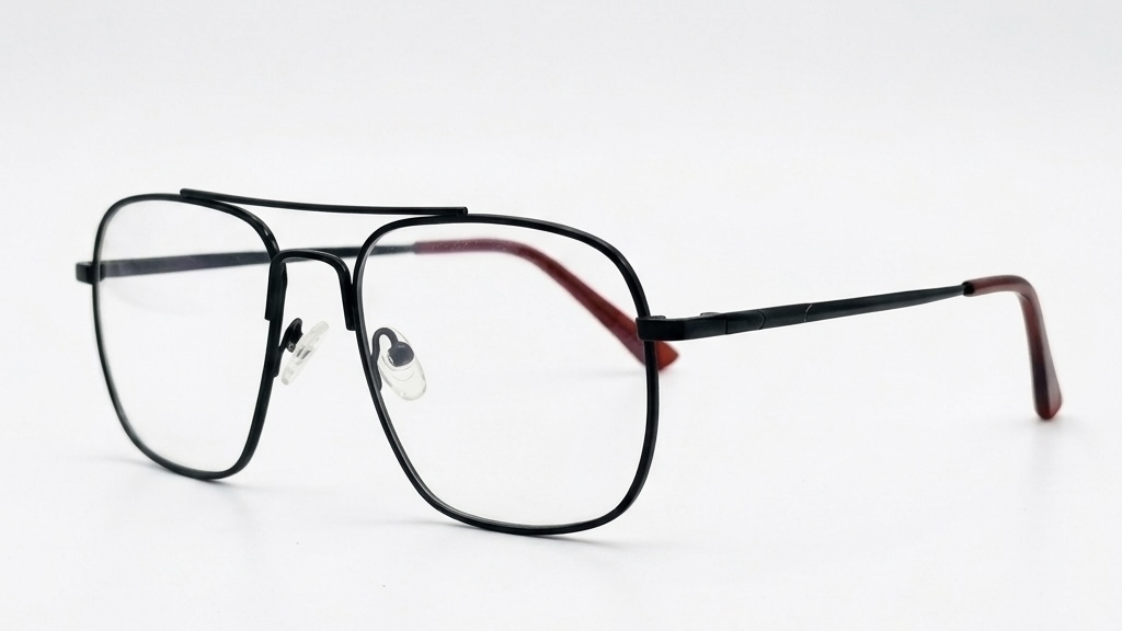 Modern Aviator: Signature Black & Crimson Matte Frame