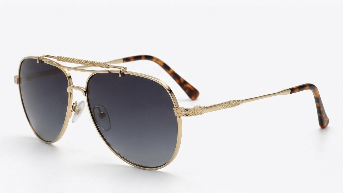 The Maverick Gold: Hand-Textured Navigator Aviators