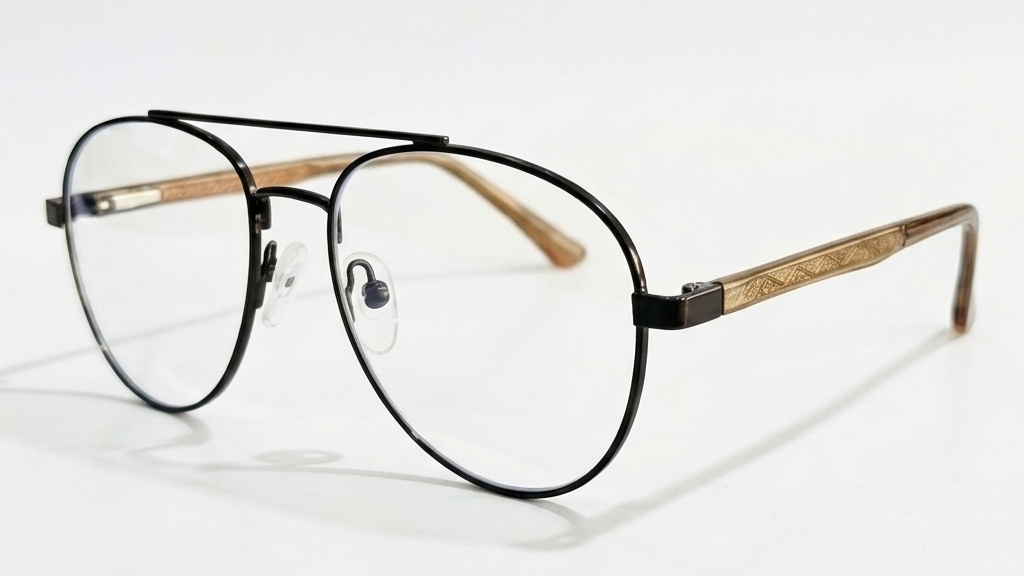 Classic Dual-Tone Navigator Metallic Square Frames 