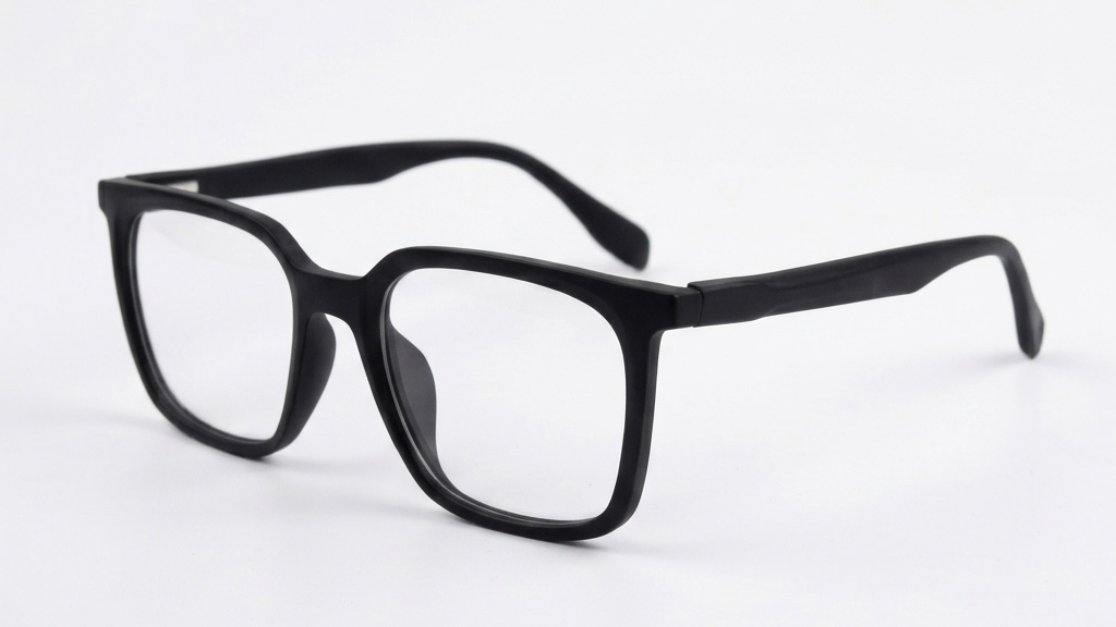 Retro-Modern Square Eyeglass Frames - Matte Black Finish