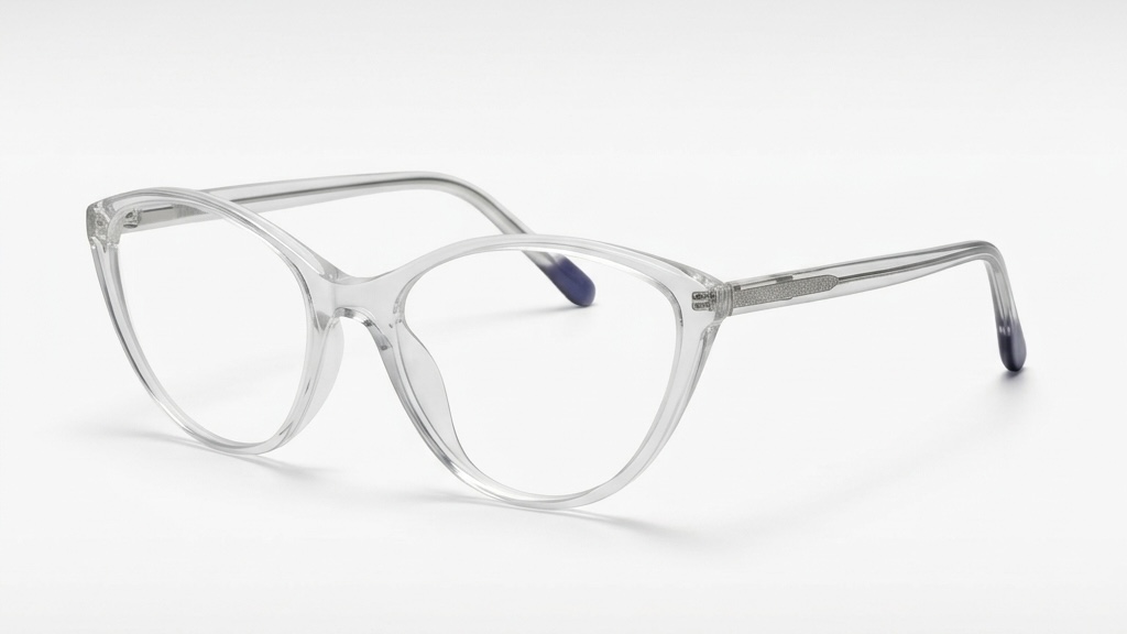 Trendy Transparent Cat-Eye Glasses – Clear Finish Designer Frames for Women.
