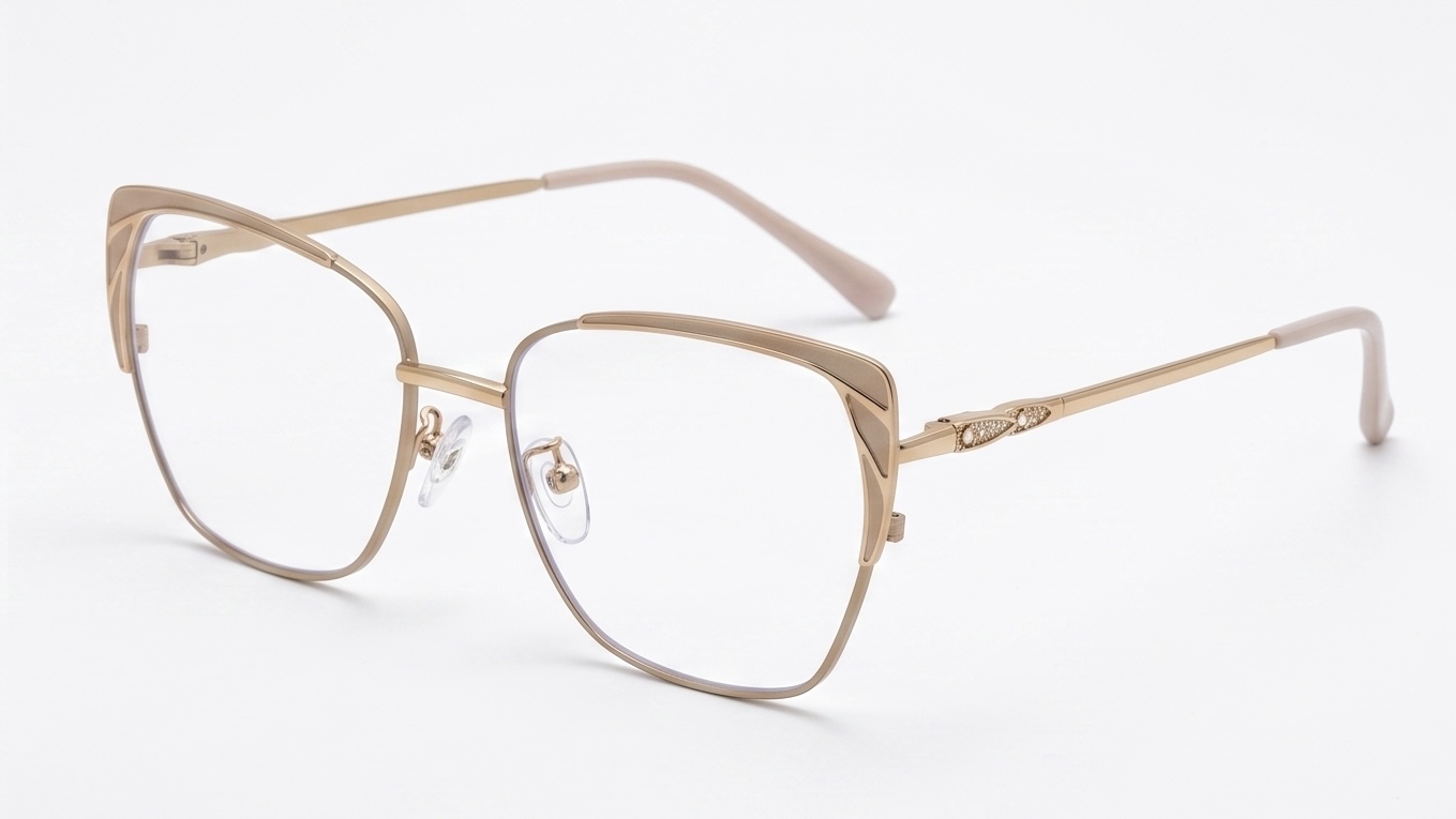 Elegance in Bloom: Rose Gold Butterfly Cat-Eye Frames