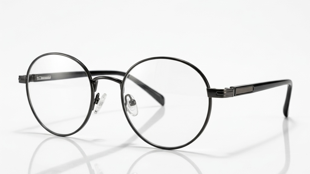 Timeless Elegance: Matte Black Retro-Round Eyeglasses