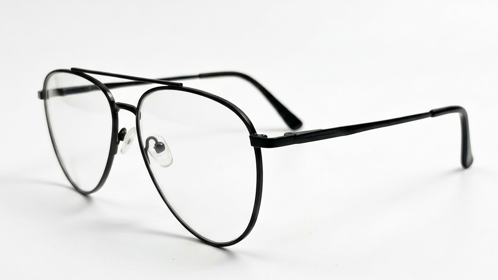 Classic Black Aviator Eyeglasses – Ultra-Lightweight Metal Frame for Men & Women