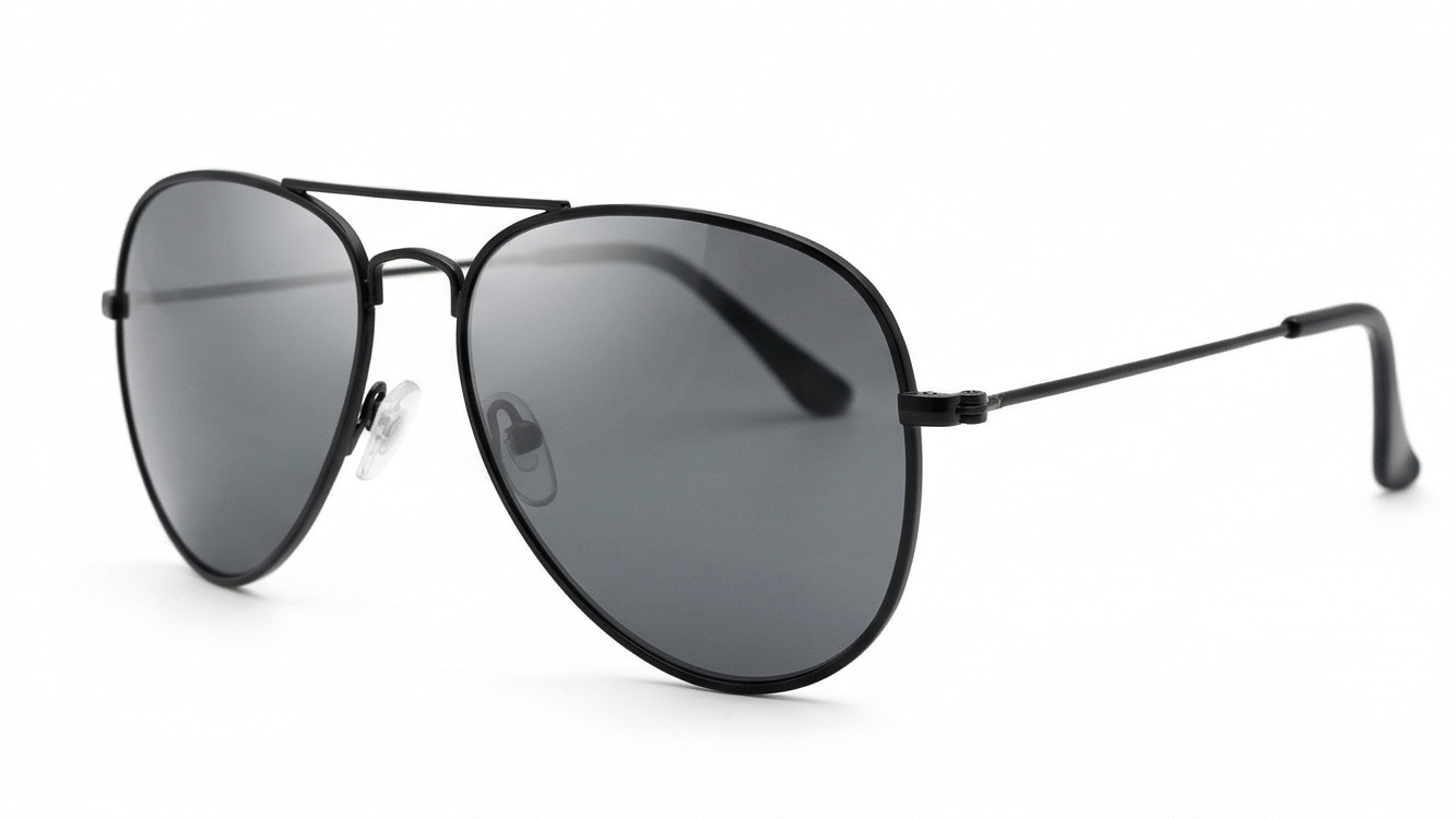 Classic Stealth: Matte Black Polarized Aviator Sunglasses