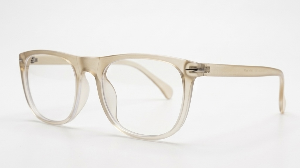 Ultra-Light Translucent Amber Spectacles – Contemporary Square Design