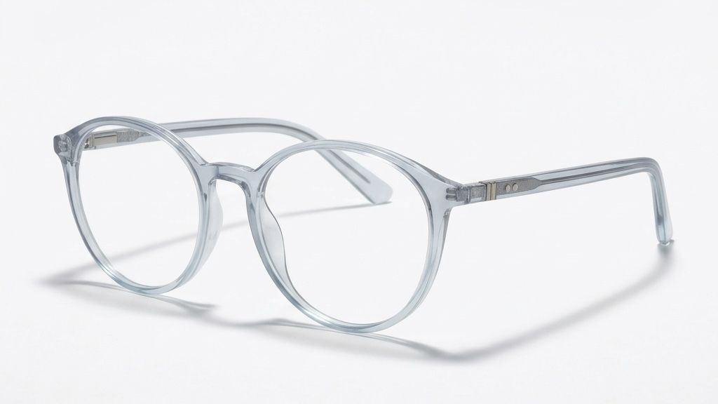 Elegant Transparent Blue Round Frames for Men & Women