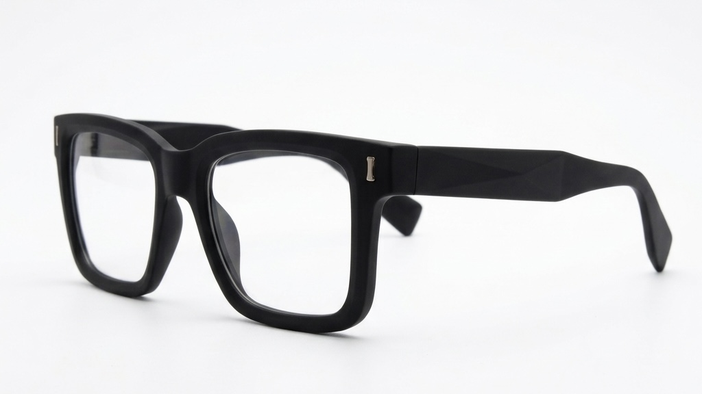 Matte Black Bold Square Glasses Frame for Men
