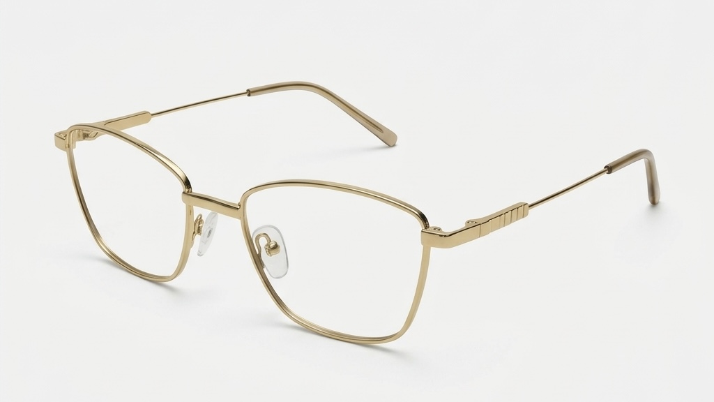 Sophisticated Gold Metal Geometric Eyeglasses - Style Meets Function.