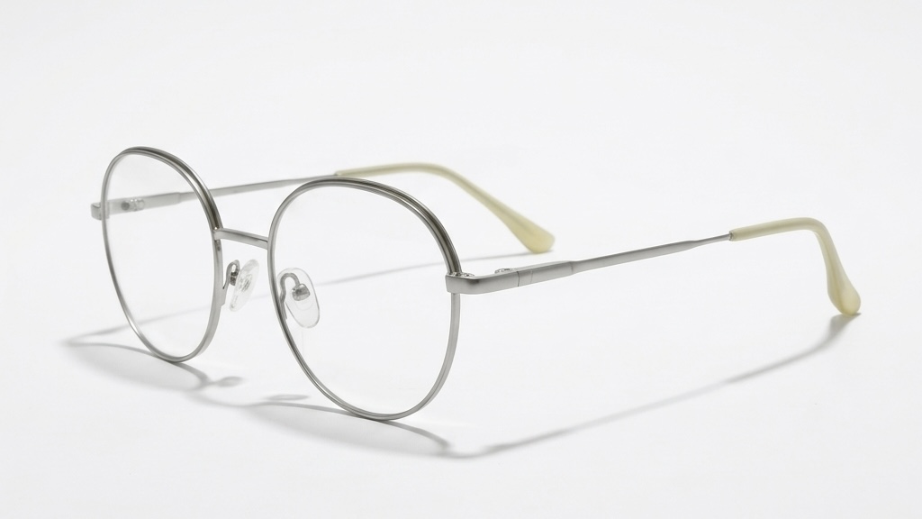 Minimalist Round Silver Metal Glasses Frame for Women - Retro Geek Chic Style