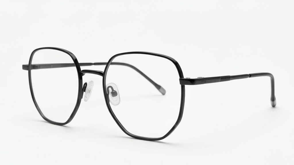 Urban Hexagon: Lightweight Glossy Black Optical Frames