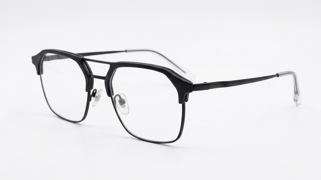Premium Matte Black Navigator Spectacle Frame for Men