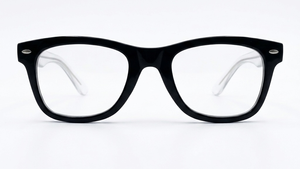 Premium Wayfarer Style Dual-Tone Eyeglasses – Black & Crystal Clear