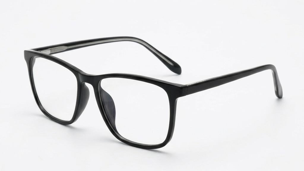 Classic Rectangle Spectacle Frame in Glossy Black - Modern & Lightweight