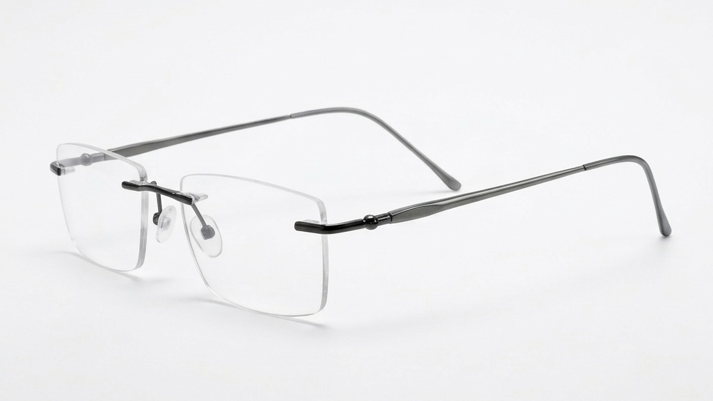 Premium Rimless Rectangular Eyeglasses – Lightweight Titanium Style Frames for Men & Women